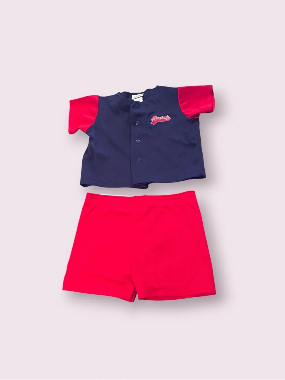 Vintage Carters Navy & Red Two-Piece Baseball Style Outfit Size 9-12 Months